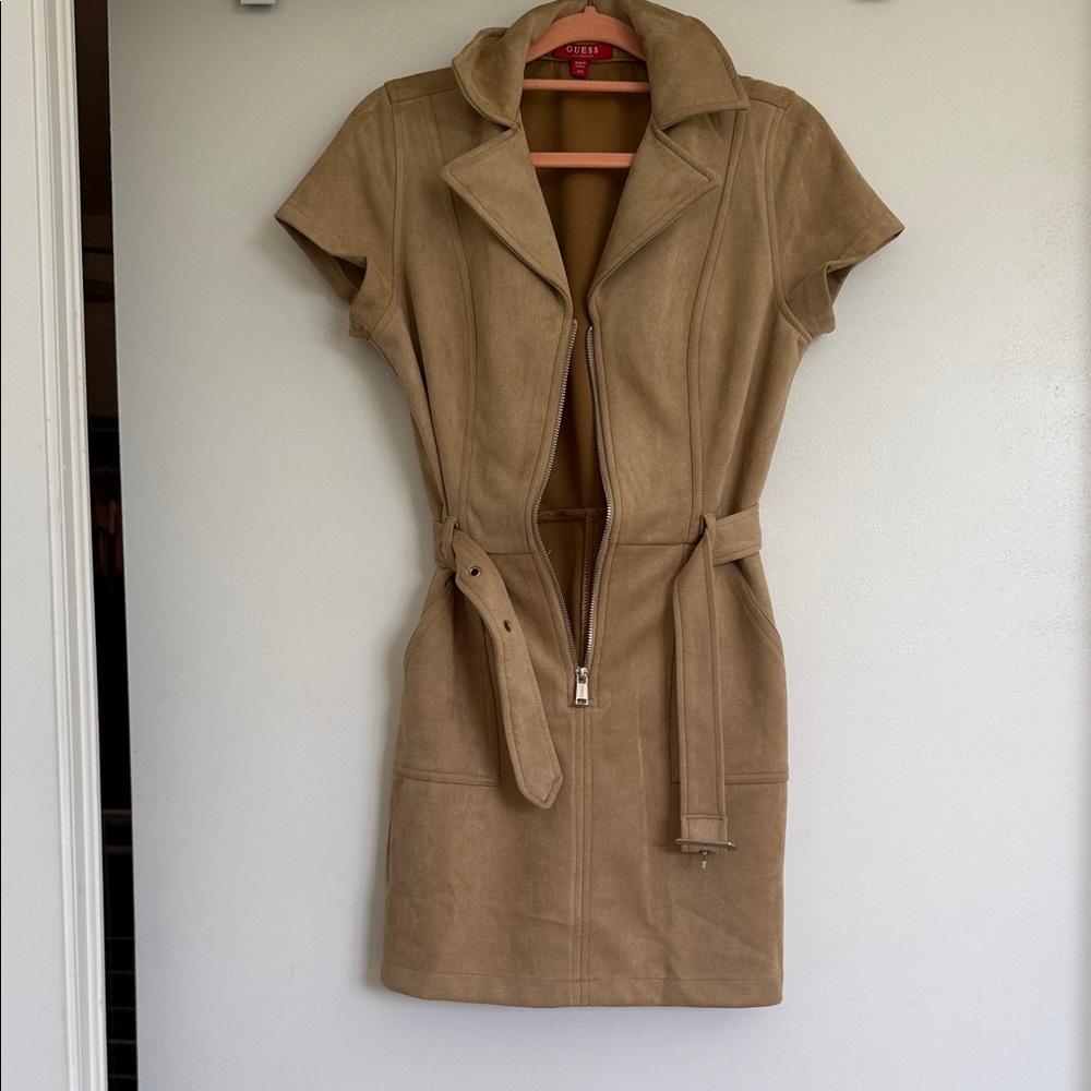 Guess Tan Short Sleeve Dress
